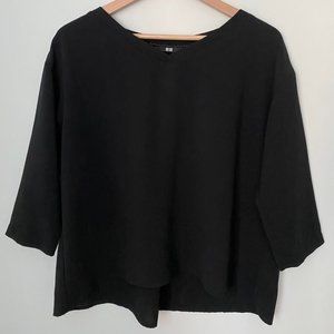 Uniqlo Black V-neck Blouse